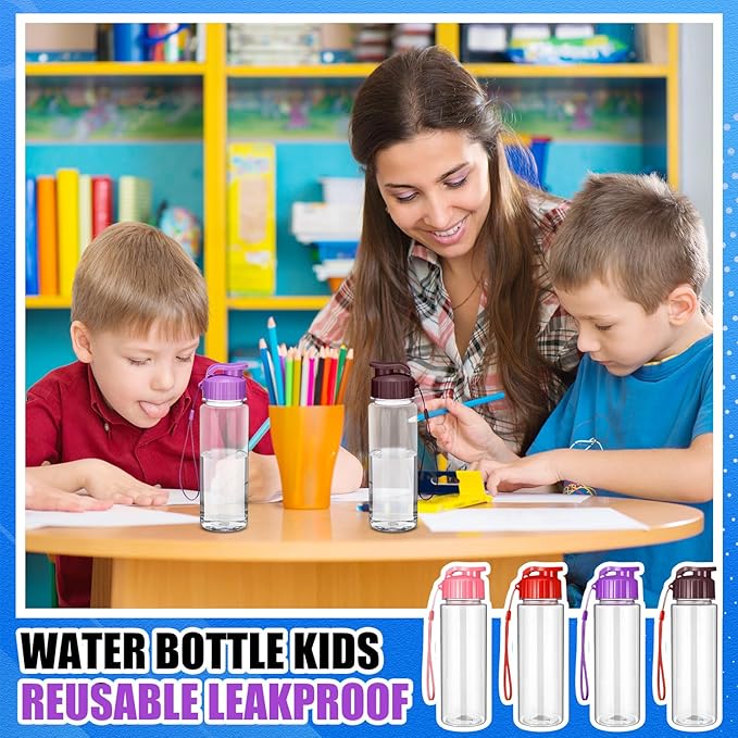 Mifoci 20 Pieces Water Bottle Bulk Plastic Water Bottles Bulk Gym Sports Adults Reusable Large Water Bottles with Leak Proof Flip Top for Party Outdoor(17 oz,Vibrant Color)