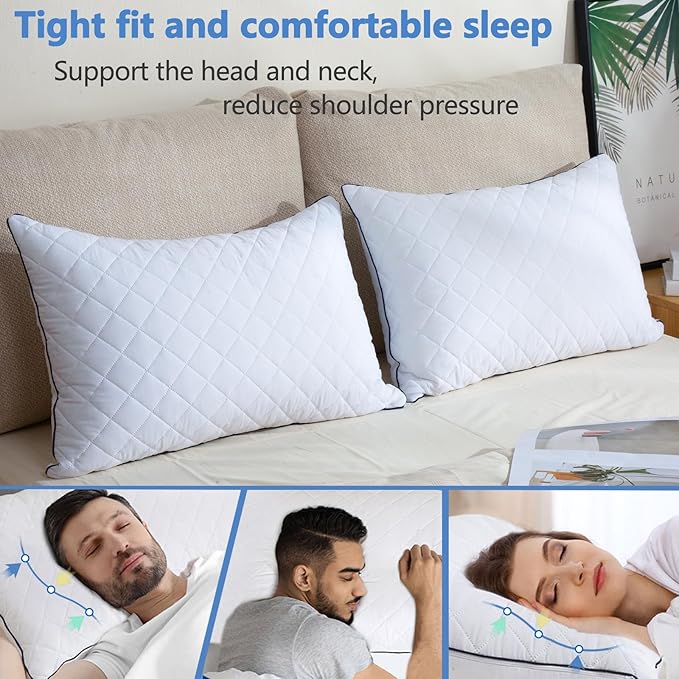 AS AWESLING Soft Pillows for Sleeping - Shredded Memory Foam Bed Pillows Set of 2 for Side Back Stomach Sleepers (King(20 * 36 inches))