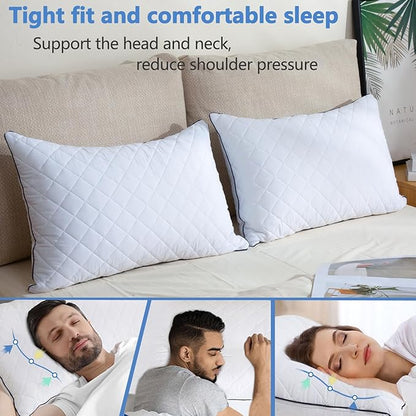 AS AWESLING Soft Pillows for Sleeping - Shredded Memory Foam Bed Pillows Set of 2 for Side Back Stomach Sleepers (Queen(20 * 30 inches))