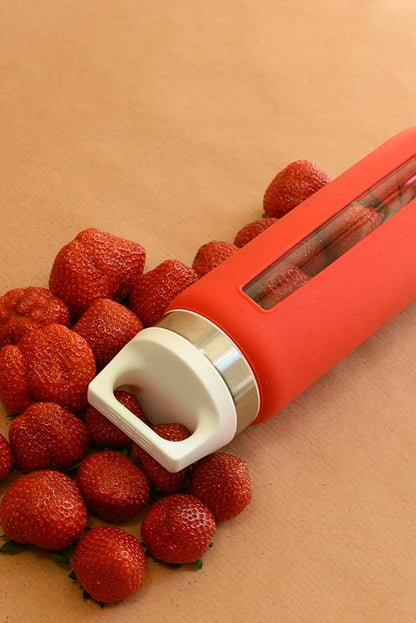 Sigg Dream Glass Water Bottle with Silicone, 0.65 Litre, Scarlet