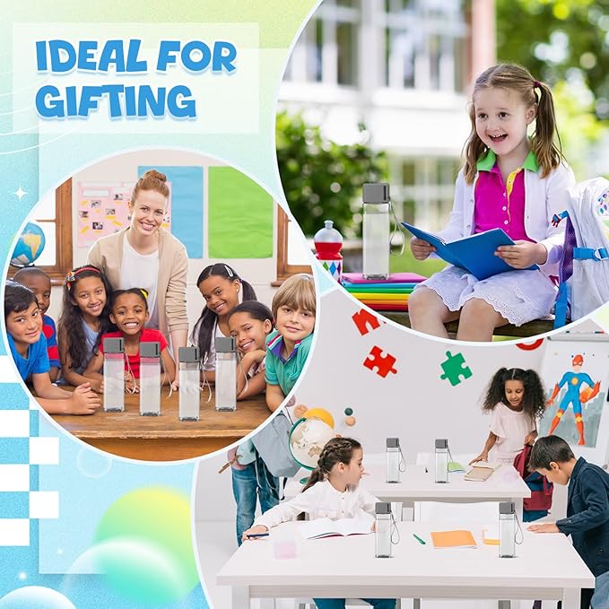 Mifoci 20 Pieces Water Bottle Bulk 17 oz Plastic Water Bottles Bulk Gym Sports Adults Reusable Large Water Bottles for Outdoor Fitness(Grey,Rectangle)