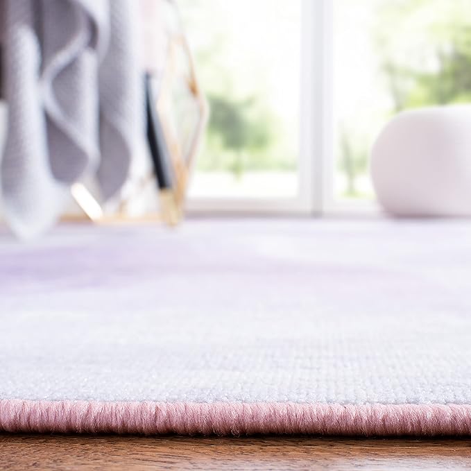 SAFAVIEH Disney Princess Collection Machine Washable Slip Resistant 2'3" x 3'9" Light Purple/Pink DSN507V Kids Bedroom Nursery Playroom Area Rug