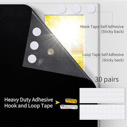 Portable Blackout Shades 100% Blackout Curtains for Bedroom Small Window Curtains No Light Kitchen Windows Insulated for Nursery for Baby Travel Curtain,Black,56" W x 120" L,1 Panel