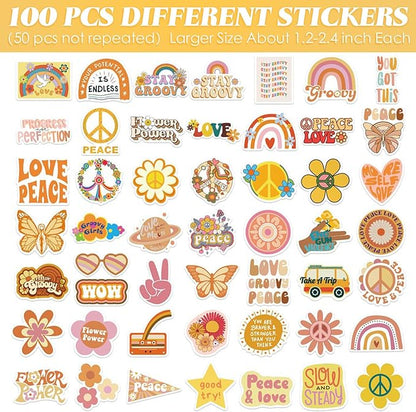 20 Pcs 32 oz Ice Cream Buckets with Lids and Handles Clear Cocktail Rum Buckets Reusable Food Containers with 100 Pcs Boho Stickers 24 Pcs Boho Flower Straws for Party Supplies