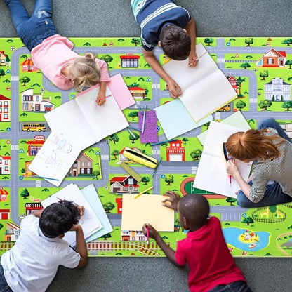 Kids Rug 8x10 Kids Room Rugs for Bedroom Carpet Classroom Playroom Car Rug Kids Educational Rug Extra Large Soft Crawling Play Mat for Children Toddlers Kids Play Rug