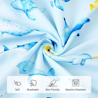 3 Pack Mini Crib Sheets, Premium Pack N Play Sheets for Boys Girls Neutral, Soft Breathable Baby Sheets Fit Pack N Play, Playard and Mini Crib Mattresses, Whale