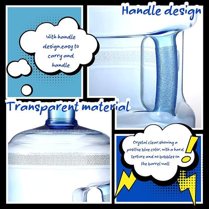 2 Pieces Water Jugs Round Plastic Water Bottle Portable Water Jug with Handle Leakproof Screw Cap Reusable Large Capacity Water Bottle for Camping Outdoor Travel Gym Use(2 Gallon)