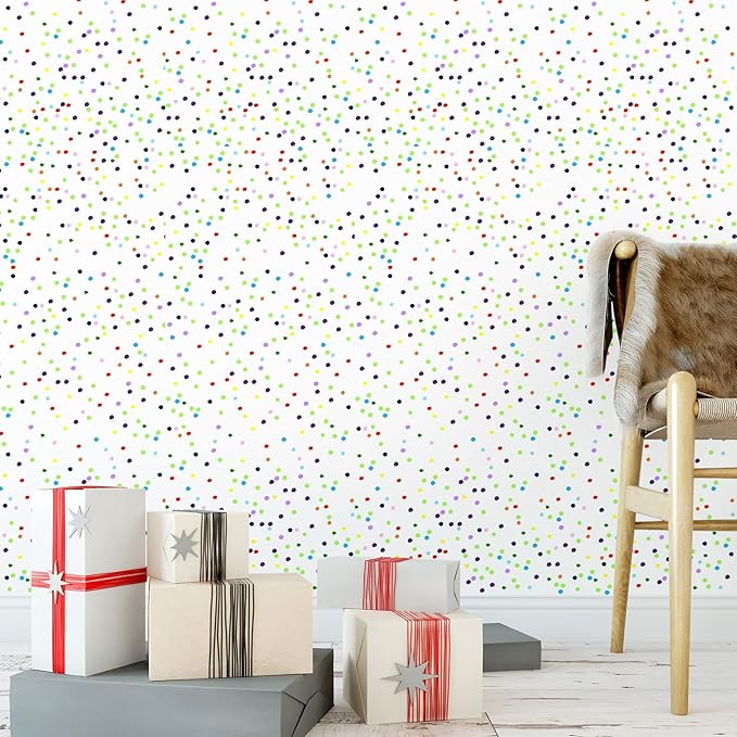 Amaonm Removable 15.8 x 98.4inch Wall Decals DIY Wallpaper Wall Stickers Murals Decor for Kids Babys Girls Bedroom Teens Nursery Living Room Door Desk Decoration (Dot)