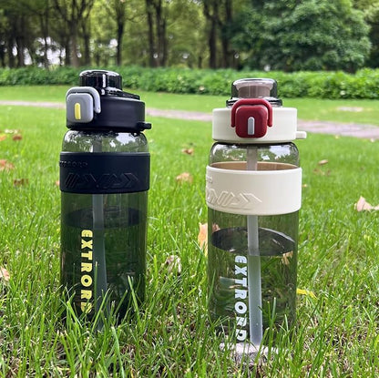 27oz Leak-Proof Water Bottle with Flip Top, 800ml BPA Free Reusable Plastic Drinking Bottle for Gym & Outdoor (White)