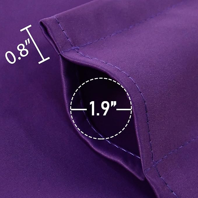 Purple Valance for Windows 52x18 Inch Solid Thermal Insulated Blackout Rod Pocket Kitchen Short Curtain Toppers Valance for Bathroom Living Room 1 Panel