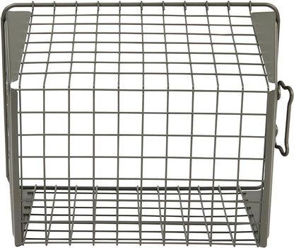 Spectrum Diversified Macklin Basket Steel Bin Bone Design, Pet Accessory Rust-Resistant Finish, Dog Toy Organization & Storage, Medium, Industrial Gray