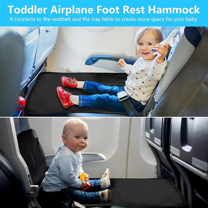 Airplane Seat Extender for Kids with Pillow - Toddler Travel Bed & Toddler Airplane Bed - Must Have for Travel with Kids - Inflatable Foot Rest Airplane & Airplane Kids Bed -Toddler Travel Essential