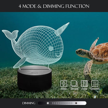 Whale LED Night Light 16 Color Change Touch Remote Control USB Charge Portable Lamp for Living Room Nursery Lamp Whale Animal lamp Decor