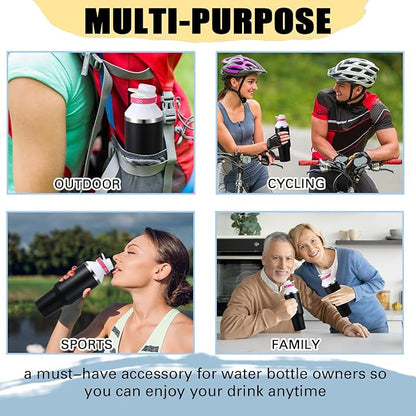 Water Bottle Adapter Compatible with 40 oz Stanley Leakproof Cup Lid Compatible with Stanley, Black, Cup Not Included