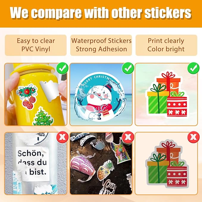 Christmas Stickers 50PCS, Lifany Christmas Stickers for Kids and Teens, Vinyl Stickers for Students Stocking Stuffers Christmas Party Favors,Christmas Crafts for Kids