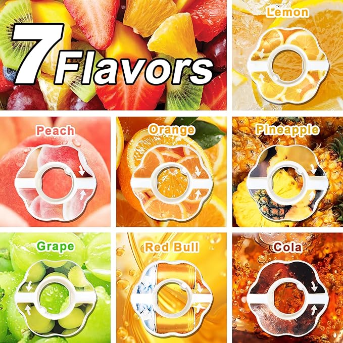 Newly Upgraded 7 Flavor Pods for Air Water Bottle, Fruit Fragrance Pods Accessory for Scent Water Cup, 0 Sugar 0 Calories Fruit Fragrance Pods for Outdoor Sports, Daily Exercise, Fitnes
