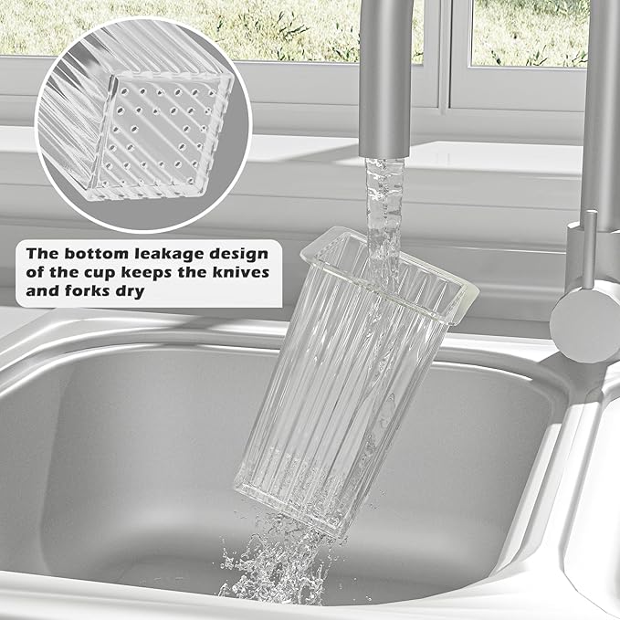 bukfen Utensil Holder Kitchen Utensil Holder for Countertop, 11.42"x3.74"x6.3"-Large Cooking Utensil Crocks for Kitchen Counter Modern Utensil Organizer for Spatula Cooking Utensil Organizer,White