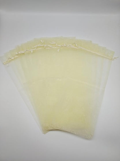 Ankirol 20pcs Sheer Organza Wine Bags 5.5x14.5 inch Baby Shower Wedding Favors Drawstring Pouches (Cream)
