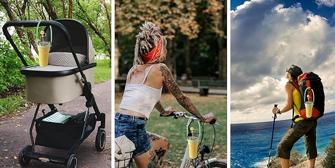 Stanley Accessories Water Bottle with Strap Bottle Sling Carrier with Handle Attachment Fits Most 8-40oz Tumbler & Stanley + 4Cute Straw Covers 3D Straw Toppers Gift Set-Cloud