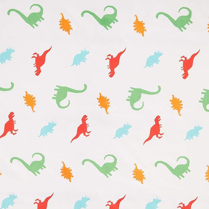 Amazon Basics Kid's Soft Easy-Wash Lightweight Microfiber 3-Piece Sheet Set, Twin, Multi-Color Dinosaurs, Animal Print