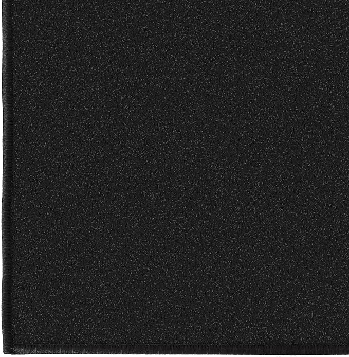 Machine Washable Modern Solid Design Non-Slip Rubberback 3x10 Traditional Runner Rug for Hallway, Kitchen, Bedroom, Living Room, 2'7" x 9'10", Black