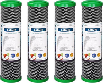 5 Micron 10"x2.5" Coconut Shell Activated Carbon Water Filter, CTO,4 Pack,Compatible with Home Under-Sink & Countertop Filtration System