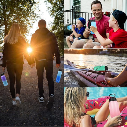 32 OZ Water Bottle, Sports Water Bottle with Straw Lid, Vacuum-Insulated Stainless-Steel, Keep Water Cold/Hot, Double-walled Thermos Metal Water Bottle (Pink, 32 OZ)