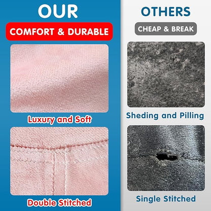 Lukeight Stuffed Animal Storage Bean Bag Chair Cover for Kids, Zipper Beanbag Chair Cover for Organizing Toddler & Kids' Rooms Plush Toys (Pink Velvet, Large)