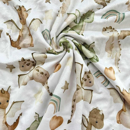 Dragon Baby Blanket for Boys Girls Soft Double Layer Minky with Dotted Backing, for Fairy Tale Theme Toddler Nursery, Newborn Infant Toddler Crib Bedding, Stroller, Receiving Blankets, 30"x40"