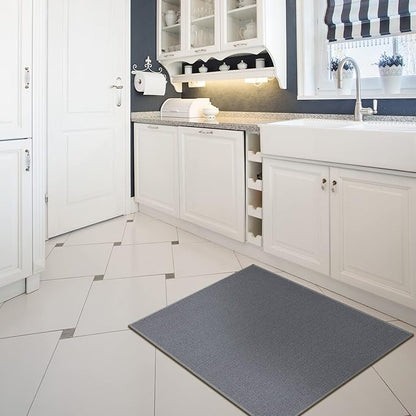 Machine Washable Modern Solid Design Non-Slip Rubberback 2x3 Pack of 2 Traditional Area Rug for Entryway, Bedroom, Kitchen, Bathroom, 2'3" x 3' - Pack of 2, Gray