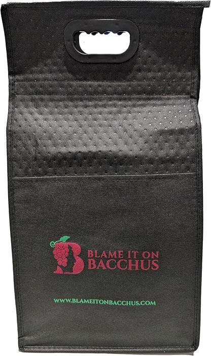 6-Bottle Insulated Wine Tote, Black