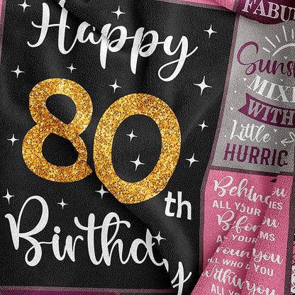 80th Birthday Gifts For Women, 80th Birthday Gift Blanket 50"X60", Best Gifts For 80 Year Old, 80th Birthday Decorations, 80 Year Old Birthday Gifts For Women, Birthday Gifts For 80 Year Old