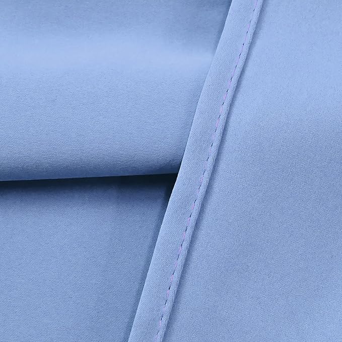 Sky Blue Valances for Windows 42X18 Inches Blackout Thermal Insulated Valance with Grommet Top for Kitchen Living Room Short Straight Drape Valance for Bedroom Kids Room 1 Panel