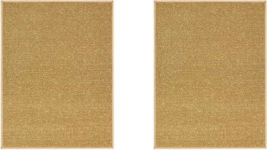 Machine Washable Modern Solid Design Non-Slip Rubberback 2x3 Pack of 2 Traditional Area Rug for Entryway, Bedroom, Kitchen, Bathroom, 2'3" x 3' - Pack of 2, Beige