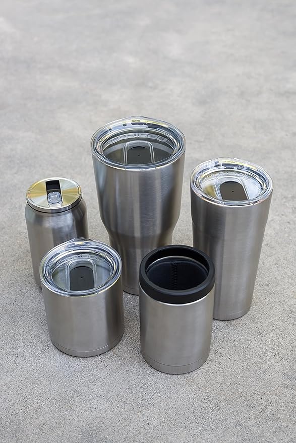 Camco Currituck Heavy Duty Stainless Steel Tumbler Cup with Lid by Camco- Perfect for Travel, Camping, Hiking, The Beach and Sports, Won't Condensate- 20 oz (51861)