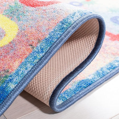 SAFAVIEH Kids Playhouse Collection Accent Rug - 3'3" x 5'3", Blue & Orange, Non-Shedding Machine Washable & Slip Resistant Ideal for High Traffic Areas for Boys & Girls in Playroom (KPH251M)