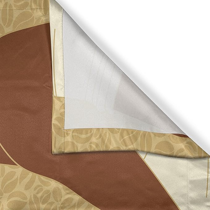 Ambesonne African Kitchen Curtains, Smiling Happy Afro Lady with Hot Coffee Cup Cocoa Vintage, Window Drapes 2 Panel Set for Kitchen Cafe Decor, 55" x 39", Soft Brown