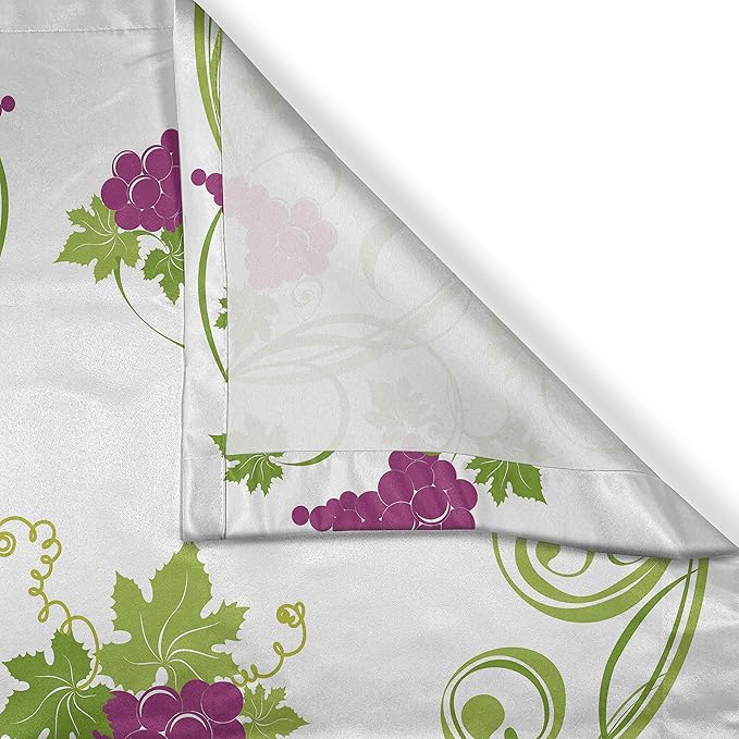 Ambesonne Wine Long Kitchen Curtains, Wine Bottle and Glass Grapevines Lettering with Swirled Branches Lines, Two Panels Drapes with Rod Pocket Room Decor, 55" x 45", Lime Green