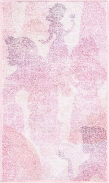 SAFAVIEH Disney Princess Collection Machine Washable Slip Resistant 2'3" x 3'9" Pink/Purple DSN507U Kids Bedroom Nursery Playroom Area Rug