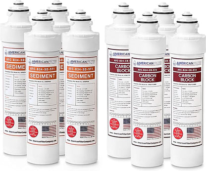 AFC Brand Model # AFC-B2-CMBPK 2-Stage Water Filters Replacement Kit, Compatible with Brio NFMCTO5MS2, NFMCTO5MS3, NFMPP5M and UV Water Cooler CLPOU720UVF3- Made in USA8Pk - AFC-B2-CMBPK-2Y