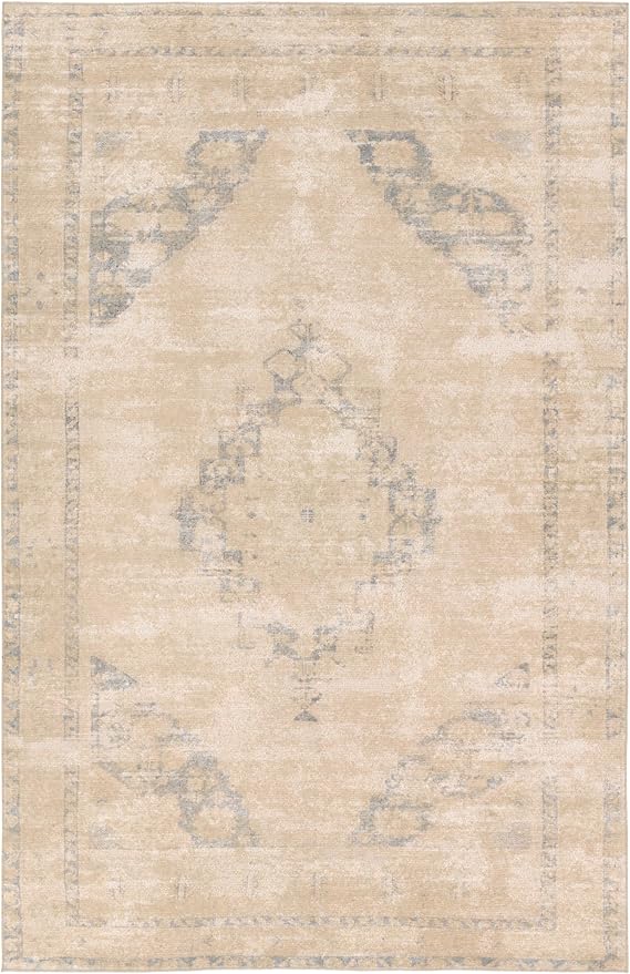 Jaipur Living Natural, Jute 6x9 Area Rug, Boho, Tan and Slate, Living Room Rug, Bedroom Rug