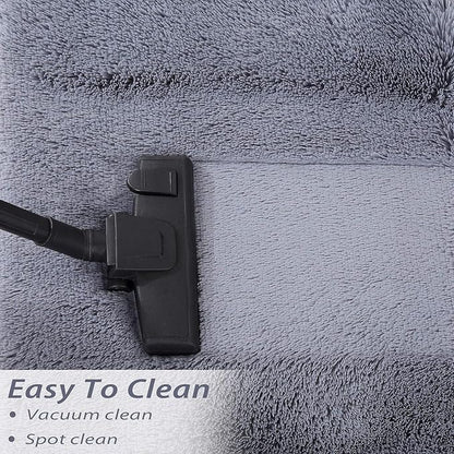 Indoor Door Mat,Soft Fluffy Bedroom Area Rug Plush Fuzzy Living Room Carpet Solid Faux Fur Nursery Room Floorcover Non Slip Non-Shed Small Throw Rugs for Dining Room Kitchen,Grey,2'7" x 4'11"