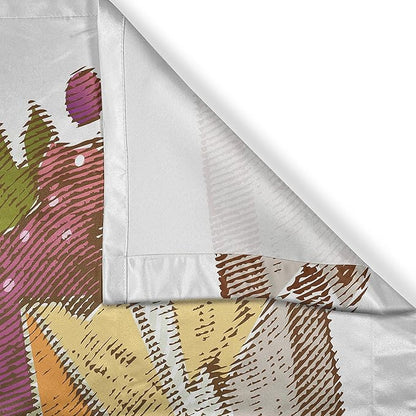 Ambesonne Wine Long Kitchen Curtains, Vintage Style Composition with Wine and Cheese Fruits Gourmet Taste Beverage and Food, Two Panels Drapes with Rod Pocket Room Decor, 55" x 45", Multicolor