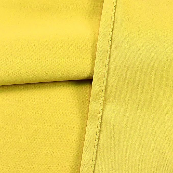 Brilliant Yellow Valance for Kitchen Windows Solid Gold Yellow Blackout Curtain Valance with Grommet for Bedroom Short Straight Drape Valance for Living Room 42X18 1 Panel