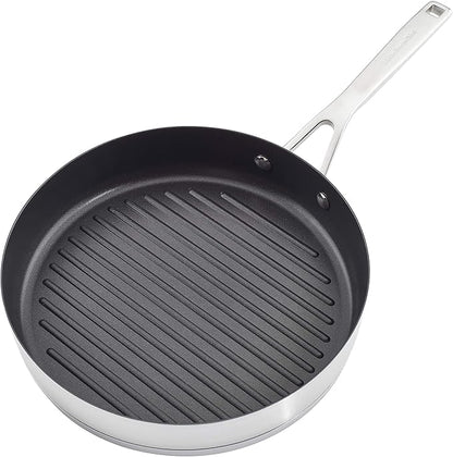 KitchenAid 3-Ply Base Stainless Steel Cookware Pots and Pans Set, 10 Piece, Brushed Stainless