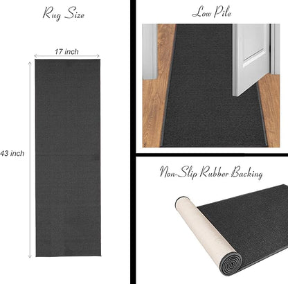 Machine Washable $100 Bill Design Non-Slip Rubberback 17x43 Modern Runner Rug for Hallway, Kitchen, Bedroom, 17" x 43", Green/Multicolor