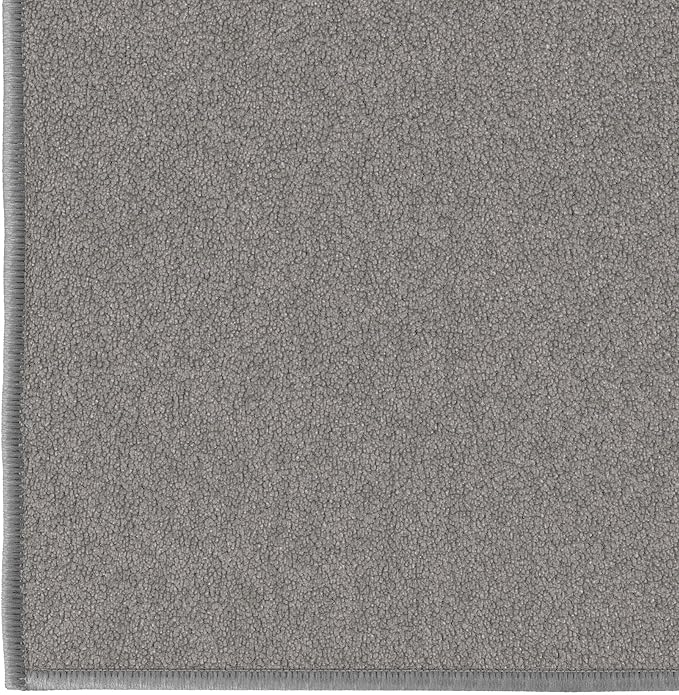 Machine Washable Modern Solid Design Non-Slip Rubberback 3x10 Traditional Runner Rug for Hallway, Kitchen, Bedroom, Living Room, 2'7" x 9'10", Gray