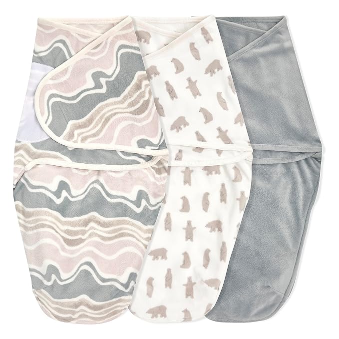aden + anais™ Essentials Easy Swaddle™ wrap 1.5 TOG 3 Pack Little Woods Velboa (0-3 Months)