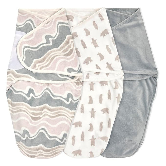 aden + anais™ Essentials Easy Swaddle™ wrap 1.5 TOG 3 Pack Little Woods Velboa (0-3 Months)