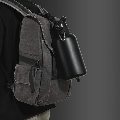 2.0 Paracord Handle for Hydroflask 2.0 Wide & Standard Mouth Water Bottles Carrier with New Ring & Carabiner 12oz, 16oz, 18oz, 20oz, 32oz, 40oz, 64oz (32 oz-40 oz Wide Mouth)